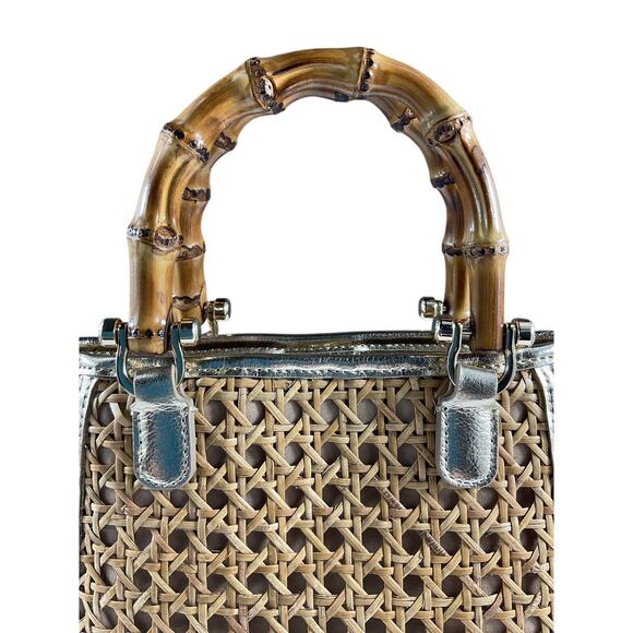 Lilly Pulitzer 'Adrian' Beige Cane Mini Bag - Picture 6 of 9